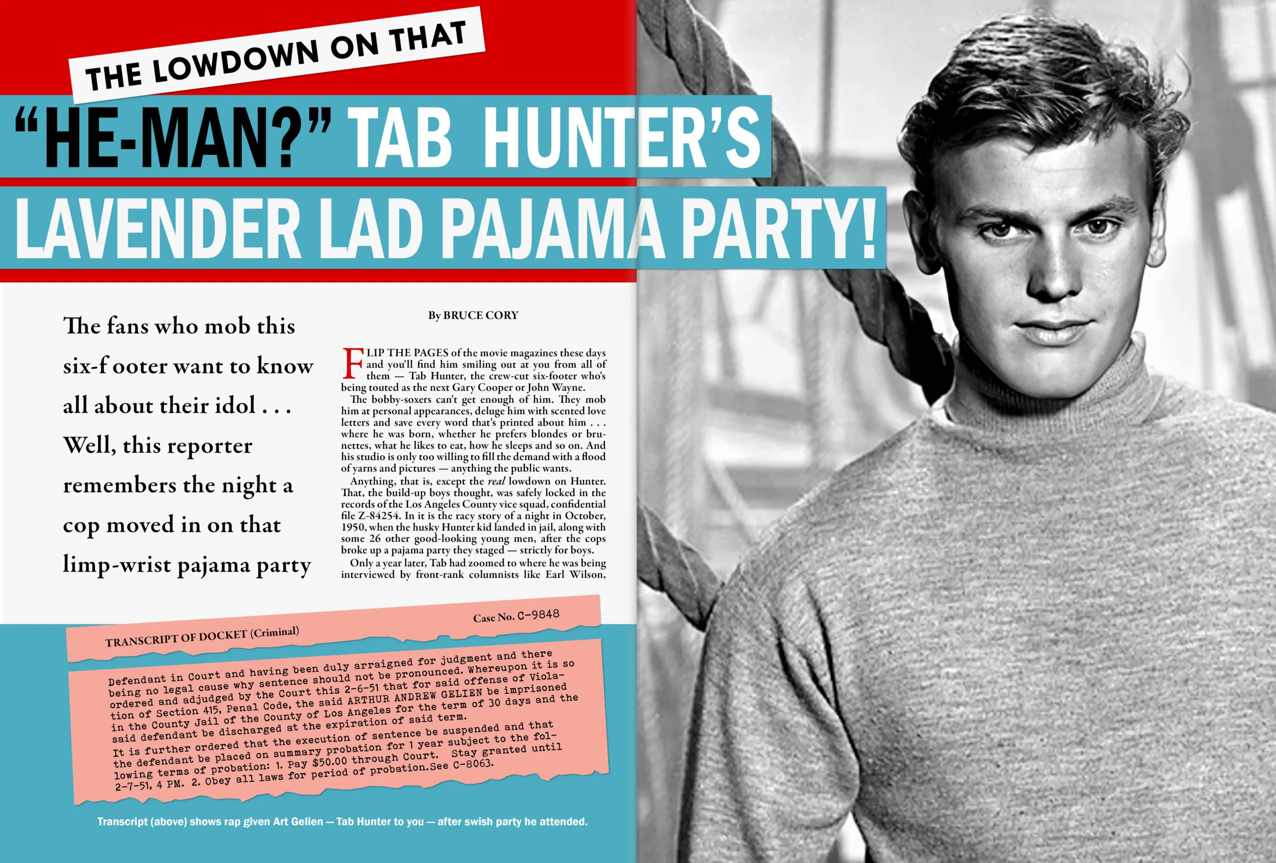 MrC Magazine Spreads Tab Hunter Lavender